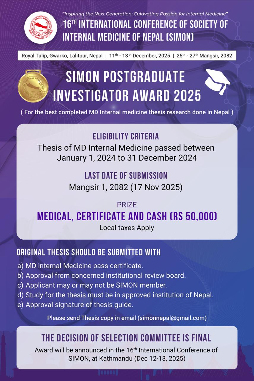 SIMON POSTGRADUATE INVESTIGATOR AWARD 2025